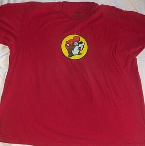 Buc-ees Adult‎ XXL Red Graphic Logo Print Short Sleeve T-shirt